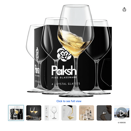 Paksh Novelty Italian White Wine Glasses - - Wine Glass Set for Parties, Weddings, Gifting - Clear Wine Glass, for Red and White Wine - Christmas Gift for Women & Men